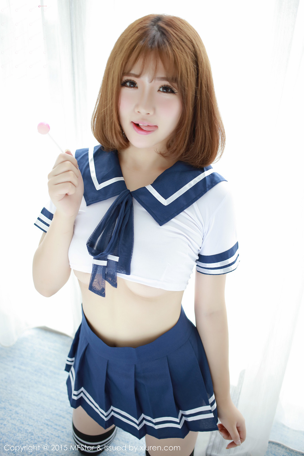 [MFStar模范学院]Vol.020_嫩模徐cake性感高腰水手服半露豪乳甜蜜诱惑写真52P