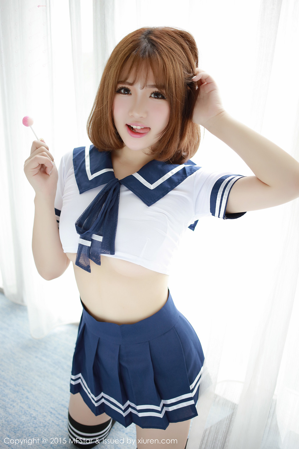 [MFStar模范学院]Vol.020_嫩模徐cake性感高腰水手服半露豪乳甜蜜诱惑写真52P