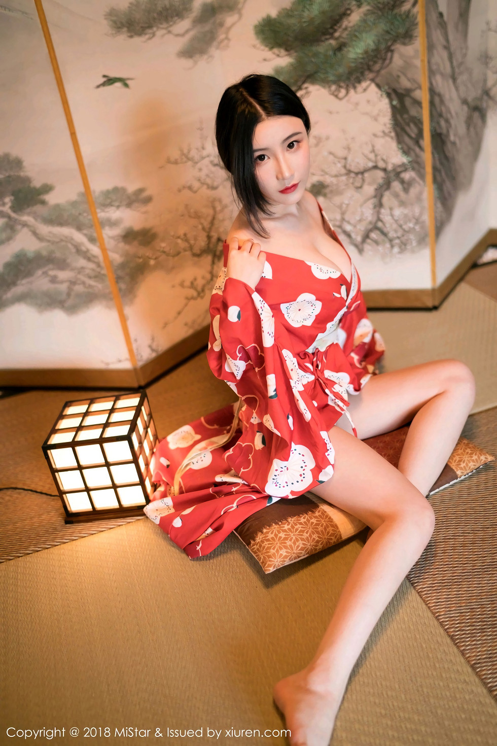 [MiStar魅妍社]Vol.210_嫩模谢芷馨Sindy北海道旅拍娇艳红色和服半露豪乳诱惑写真43P