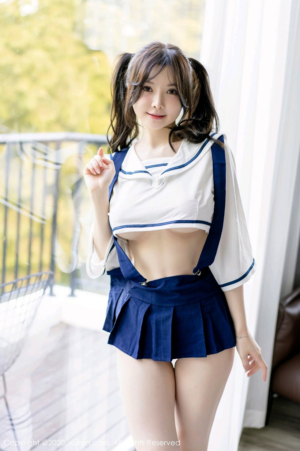 [XiuRen秀人网]No.2778_女神糯美子Mini清纯双马尾校服主题半脱秀豪乳翘臀诱惑写真35P